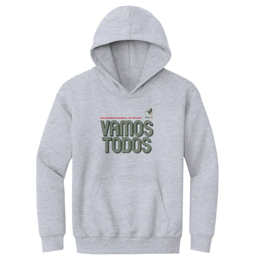 Mexico National Team 500 Level Youth Vamos Todos Inline Bold Pullover Hoodie for sale - Gray 
