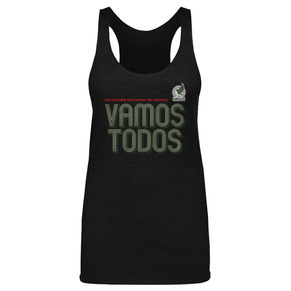 Mexico National Team 500 Level Women's Vamos Todos Inline Bold Tri-Blend Tank Top for sale - Black 