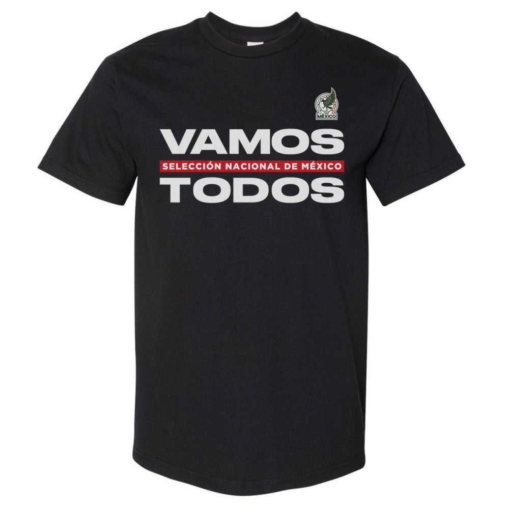 Mexico National Team 500 Level Vamos Todos Heavyweight T-Shirt for sale - Black 
