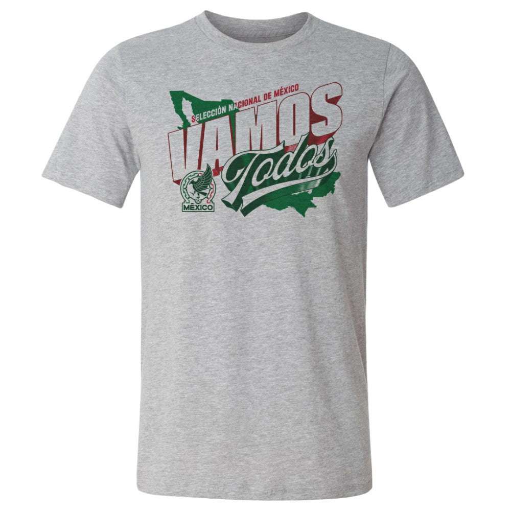 Mexico National Team 500 Level Vamos Todos Country Cotton T-Shirt for sale - Heather Gray 