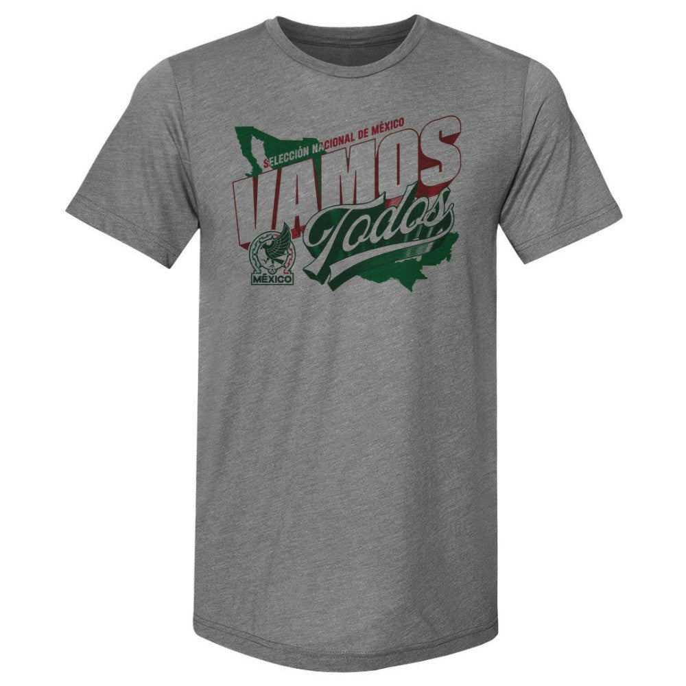 Mexico National Team 500 Level Vamos Todos Country Premium Tri-Blend T-Shirt for sale - Gray 