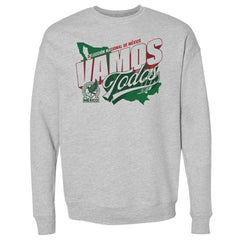 Mexico National Team 500 Level Vamos Todos Country Crewneck Sweatshirt for sale - Heather Gray 