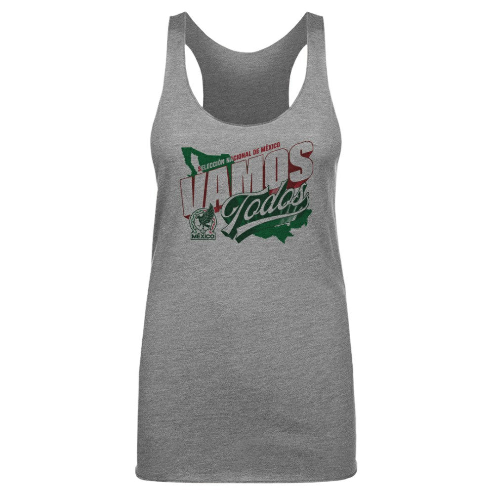 Mexico National Team 500 Level Women's Vamos Todos Country Tri-Blend Tank Top for sale - Gray 