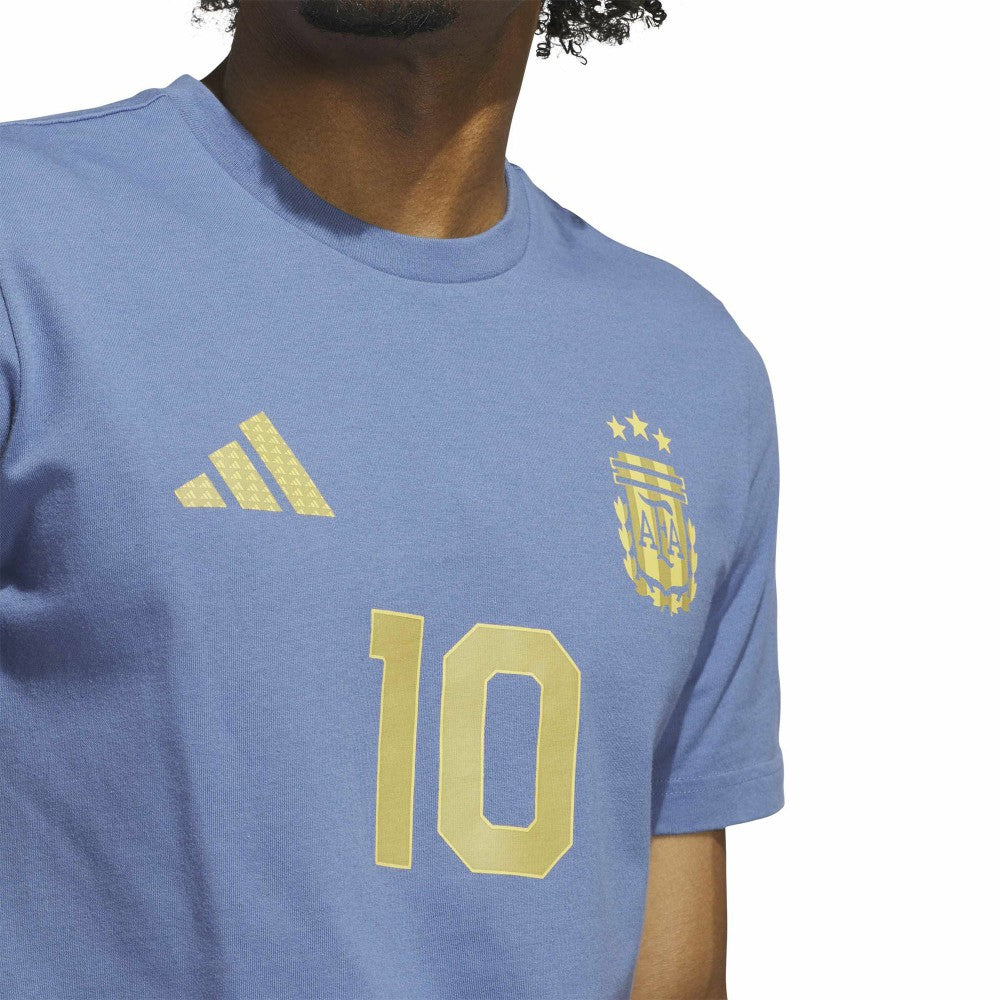 Lionel Messi Argentina National Team Name & Number T-Shirt for sale - Blue 