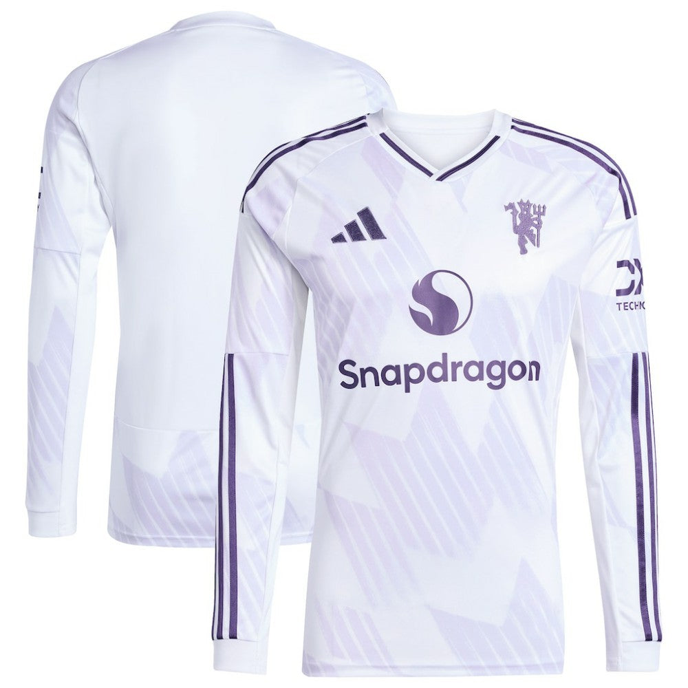Manchester United 2025/26 Away Replica Long Sleeve Jersey Discount - White 