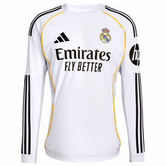 Real Madrid 2025/26 Home Replica Long Sleeve Jersey Discount - White 