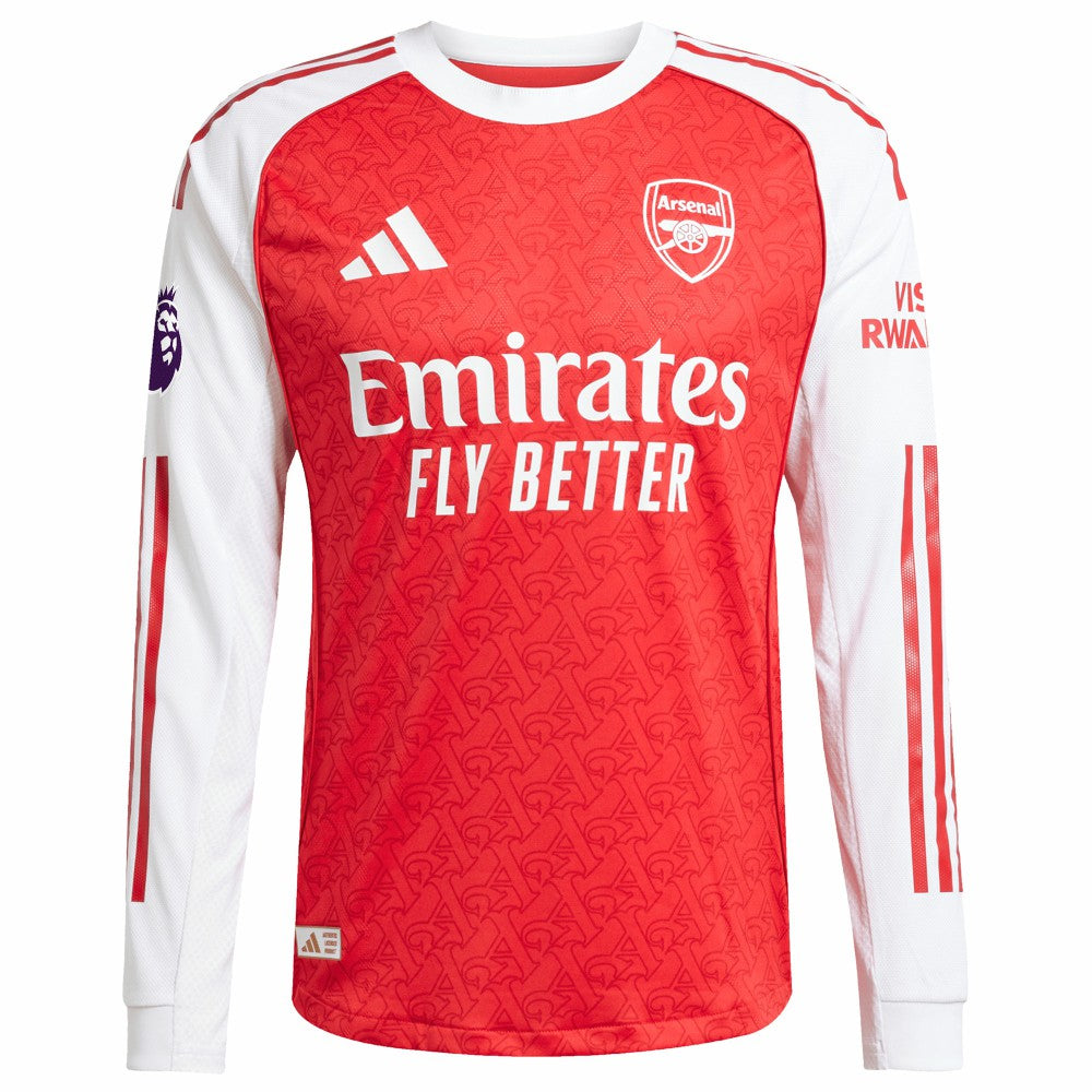 Arsenal 2025/26 Home Long Sleeve Custom Jersey on sale - Red 