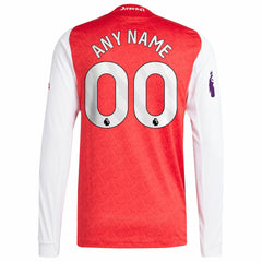 Arsenal 2025/26 Home Long Sleeve Custom Jersey on sale - Red 