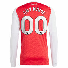 Arsenal 2025/26 Home Replica Long Sleeve Custom Jersey on sale - Red 