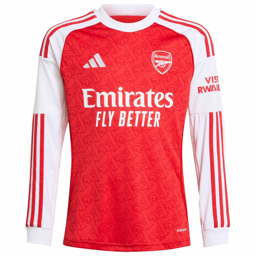 Arsenal Youth 2025/26 Home Replica Long Sleeve Custom Jersey on sale - Red 