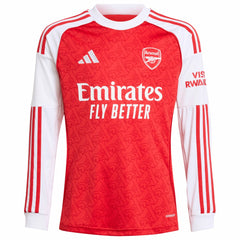 Arsenal Youth 2025/26 Home Replica Long Sleeve Custom Jersey on sale - Red 