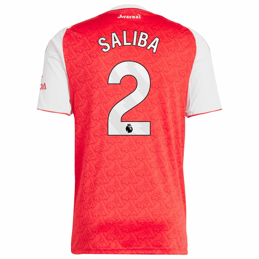 William Saliba Arsenal 2025/26 Home Replica Player Jersey on sale - Red 
