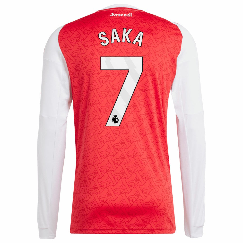Bukayo Saka Arsenal 2025/26 Home Replica Long Sleeve Player Jersey on sale - Red 
