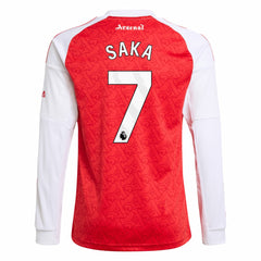 Bukayo Saka Arsenal Youth 2025/26 Home Replica Long Sleeve Player Jersey on sale - Red 