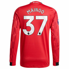 Kobbie Mainoo Manchester United Home 2025/26 Player Long Sleeve Jersey Discount - Red 