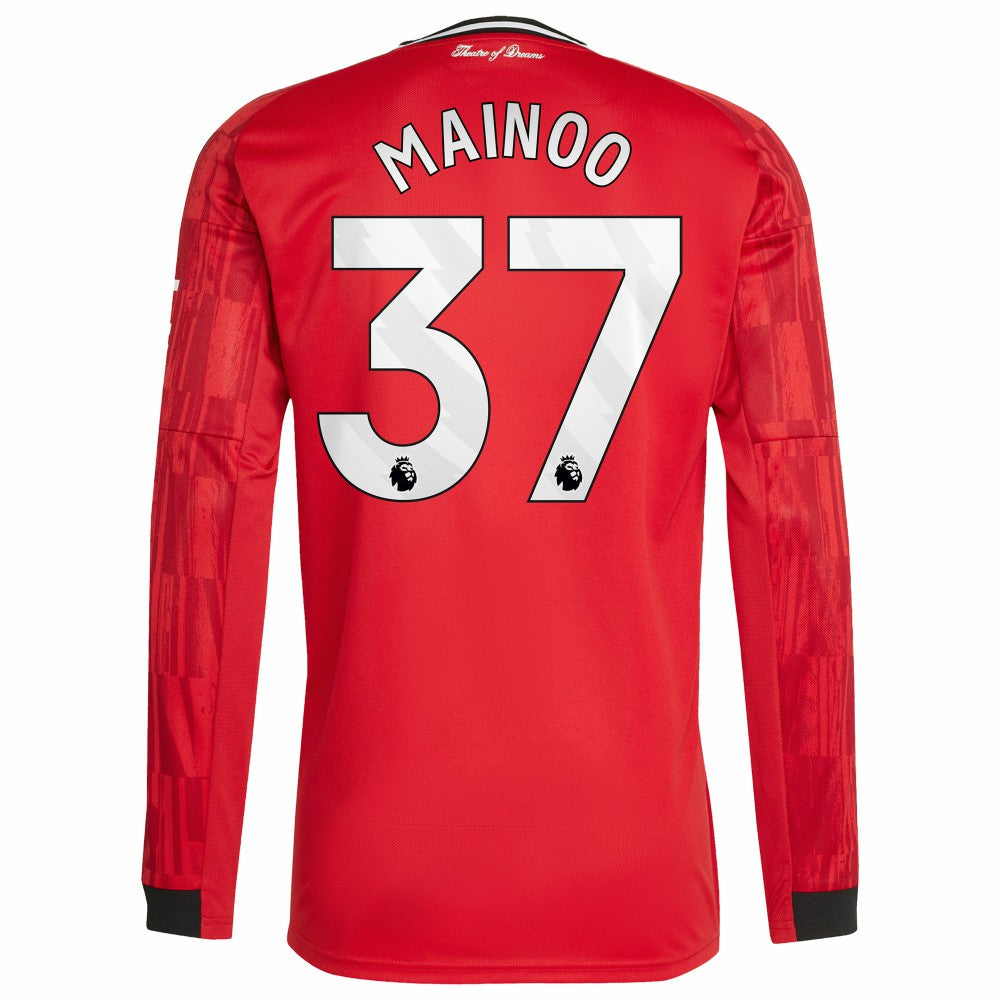 Kobbie Mainoo Manchester United Home 2025/26 Replica Player Long Sleeve Jersey Discount - Red 