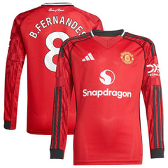 Bruno Fernandes Manchester United Youth Home 2025/26 Replica Player Long Sleeve Jersey Discount - Red 