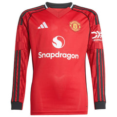 Bruno Fernandes Manchester United Youth Home 2025/26 Replica Player Long Sleeve Jersey Discount - Red 