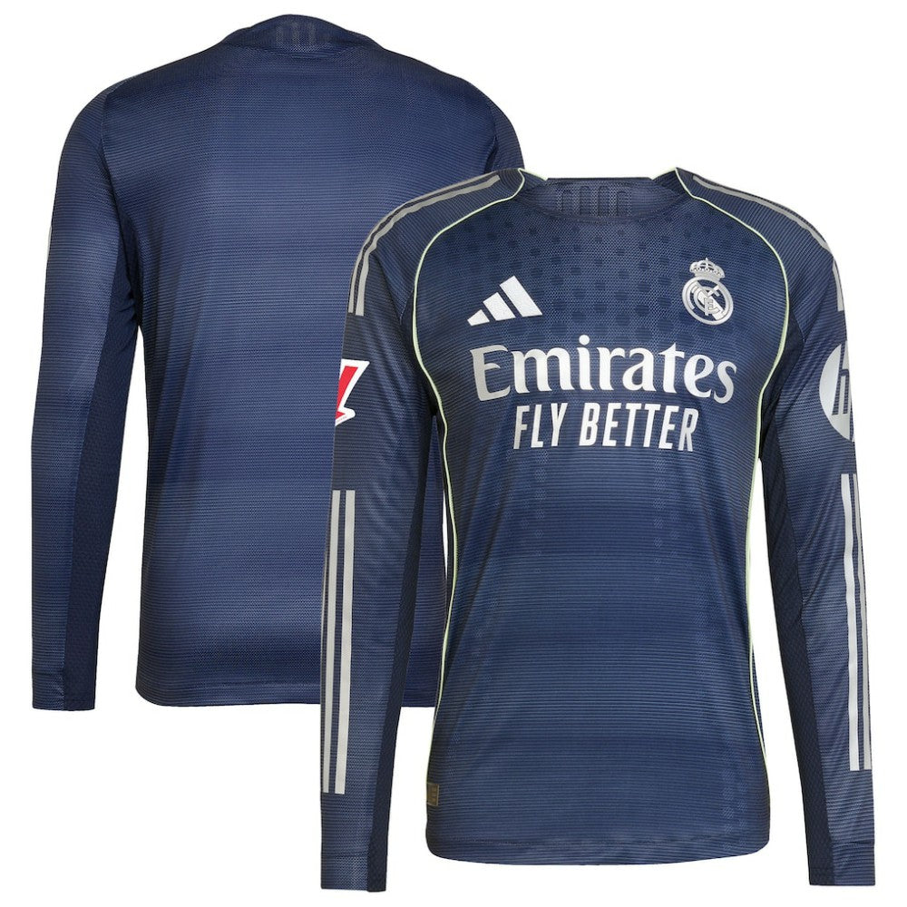 Real Madrid 2025/26 Away Long Sleeve Jersey Discount - Blue 