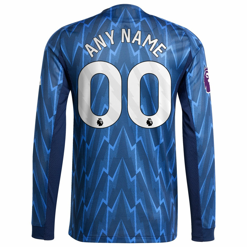 Arsenal 2025/26 Away Long Sleeve Custom Jersey on sale - Blue 