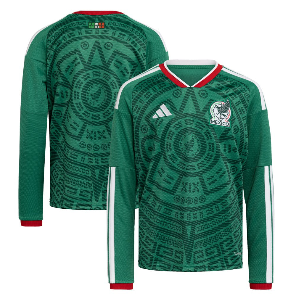 Mexico National Team Youth FIFA x World Cup 2026 Home Replica Long-Sleeve Jersey for sale - Green 