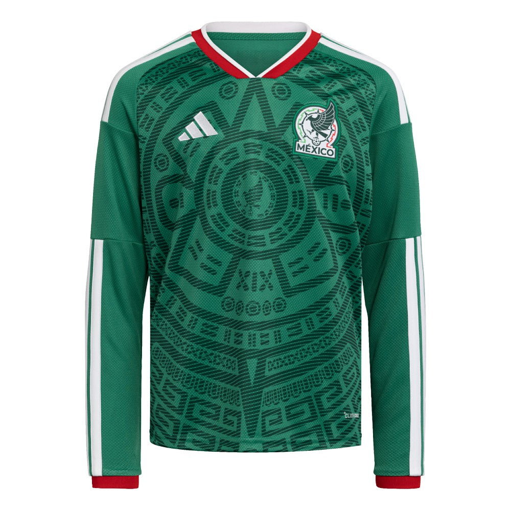 Mexico National Team Youth FIFA x World Cup 2026 Home Replica Long-Sleeve Jersey for sale - Green 