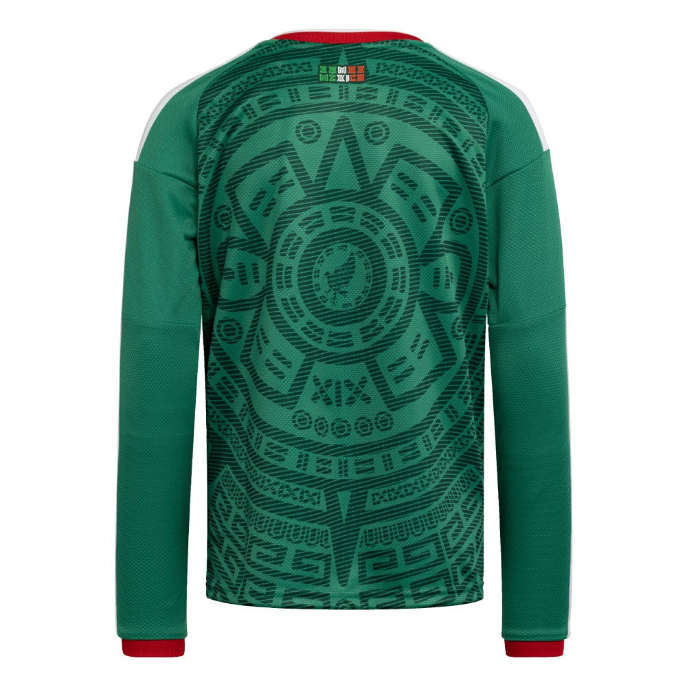 Mexico National Team Youth FIFA x World Cup 2026 Home Replica Long-Sleeve Jersey for sale - Green 