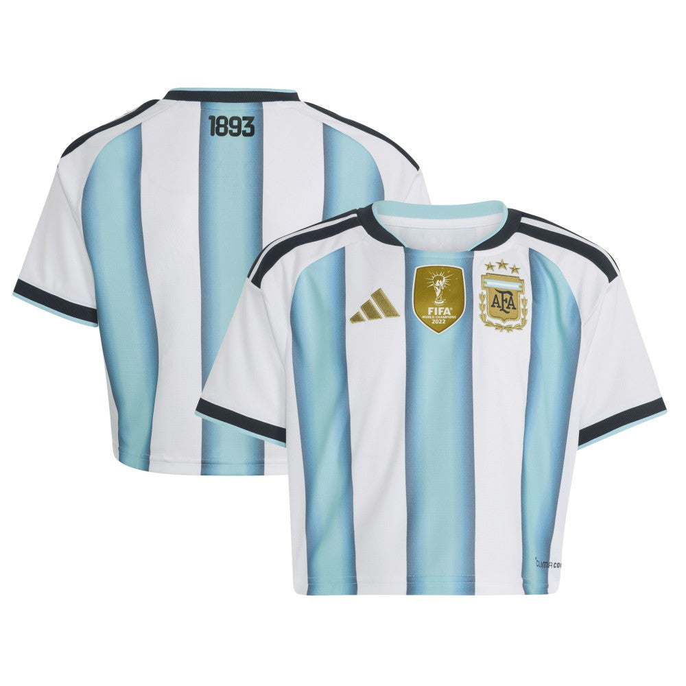 Argentina National Team Women's FIFA x World Cup 2022 Winners Home Cropped Replica Jersey for sale - White 