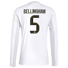Jude Bellingham Real Madrid 2025/26 Home Replica Long Sleeve Jersey Discount - White 