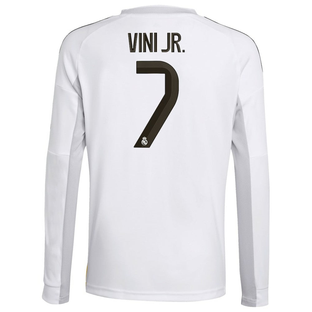 Vini Jr. Real Madrid Youth 2025/26 Home Replica Long Sleeve Jersey Discount - White 