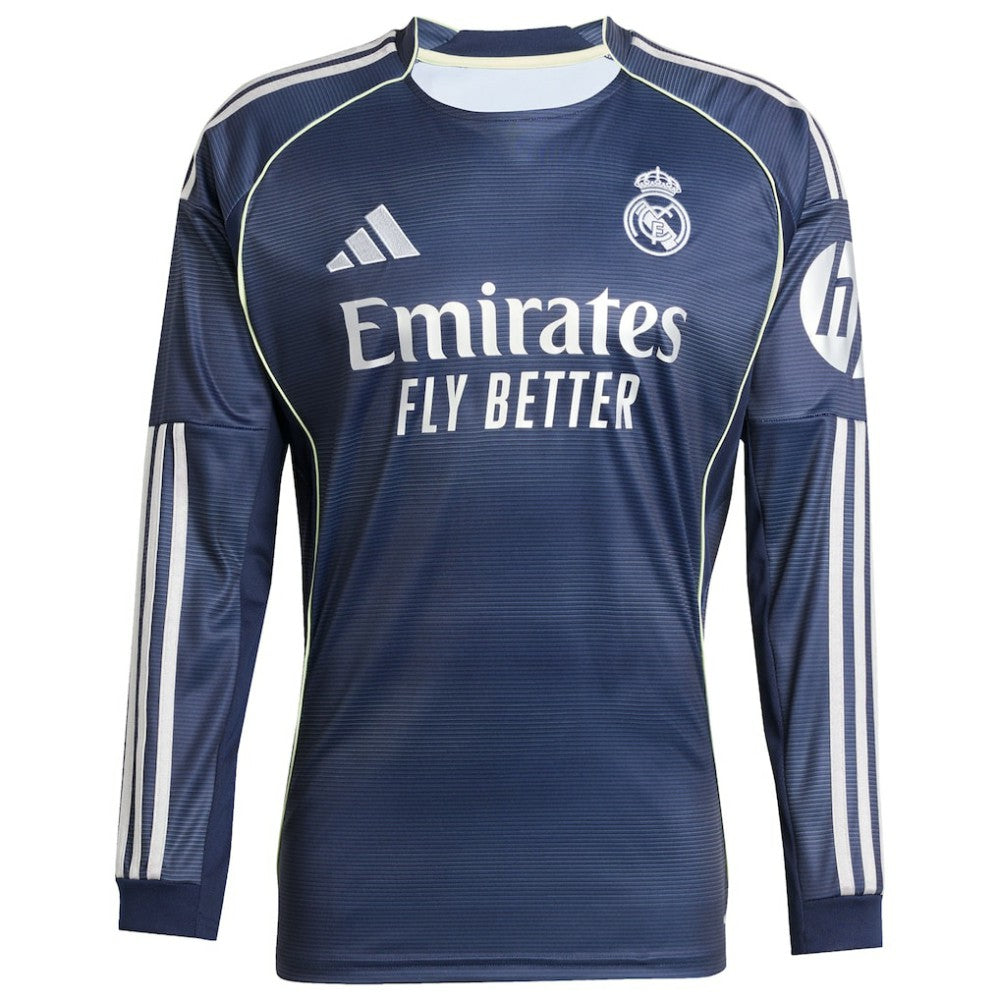 Jude Bellingham Real Madrid 2025/26 Away Long Sleeve Replica Jersey Discount - Blue 