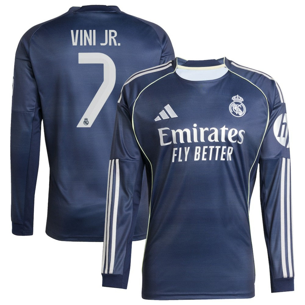 Vini Jr. Real Madrid 2025/26 Home Long Sleeve Replica Player Jersey Discount - Blue 
