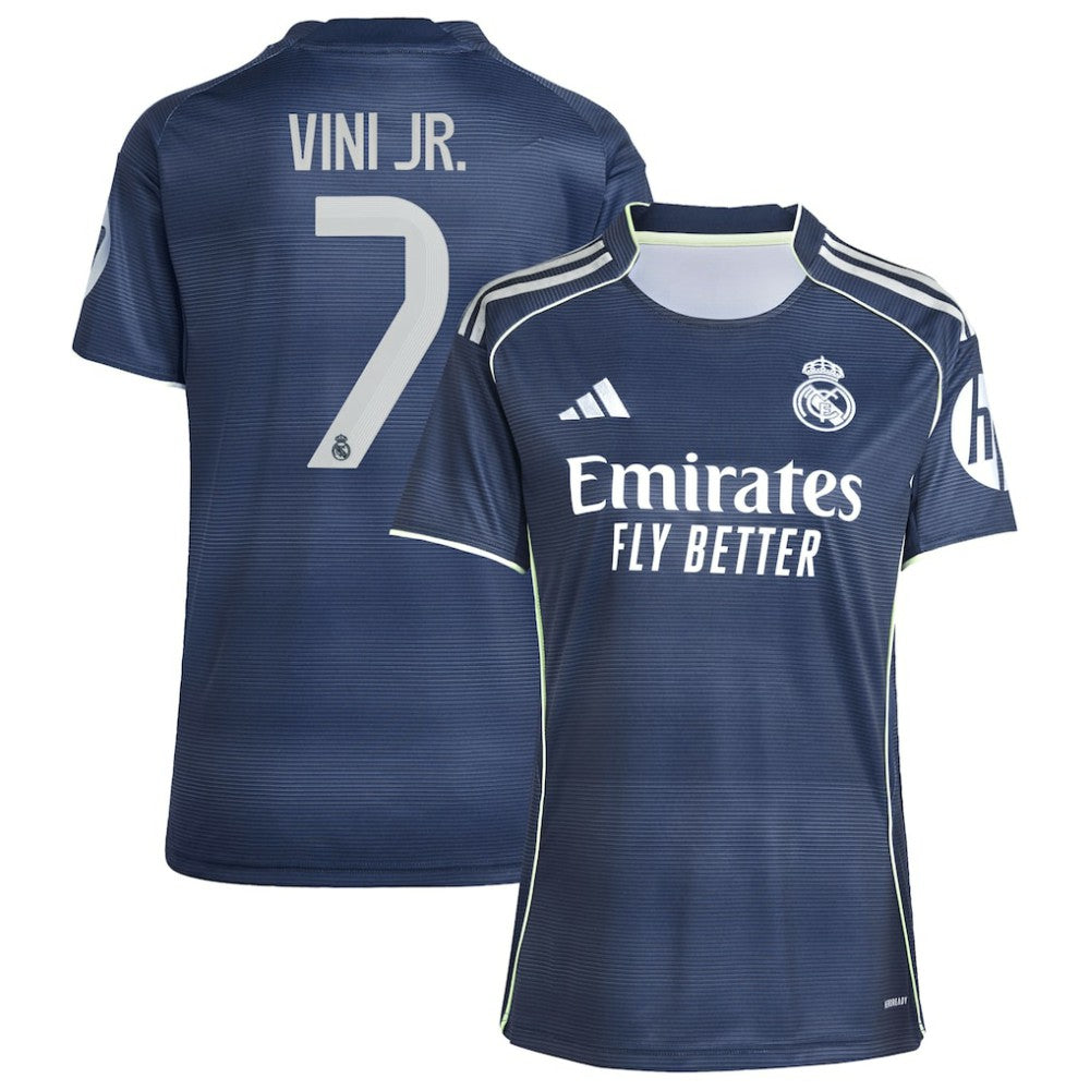 Vini Jr. Real Madrid Women's 2025/26 Away Replica Player Jersey Discount - Blue 