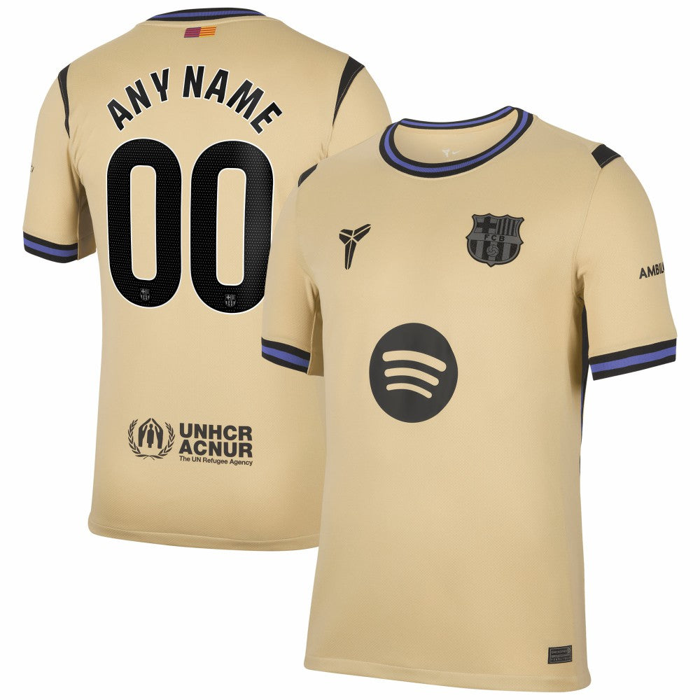 Barcelona 2025/26 Away Stadium Replica Custom Jersey on sale - Gold 