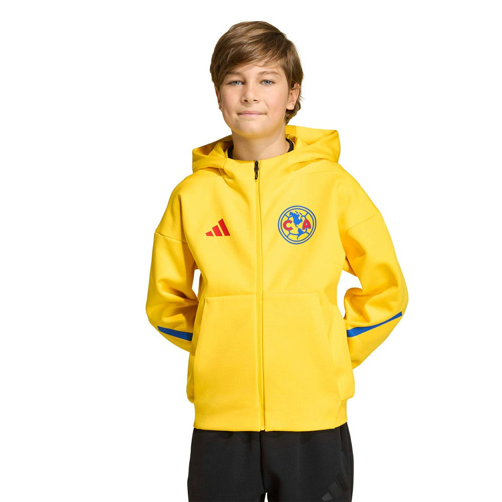 Club America Youth 2025/26 Club Anthem Full-Zip Hoodie Jacket Discount - Yellow 