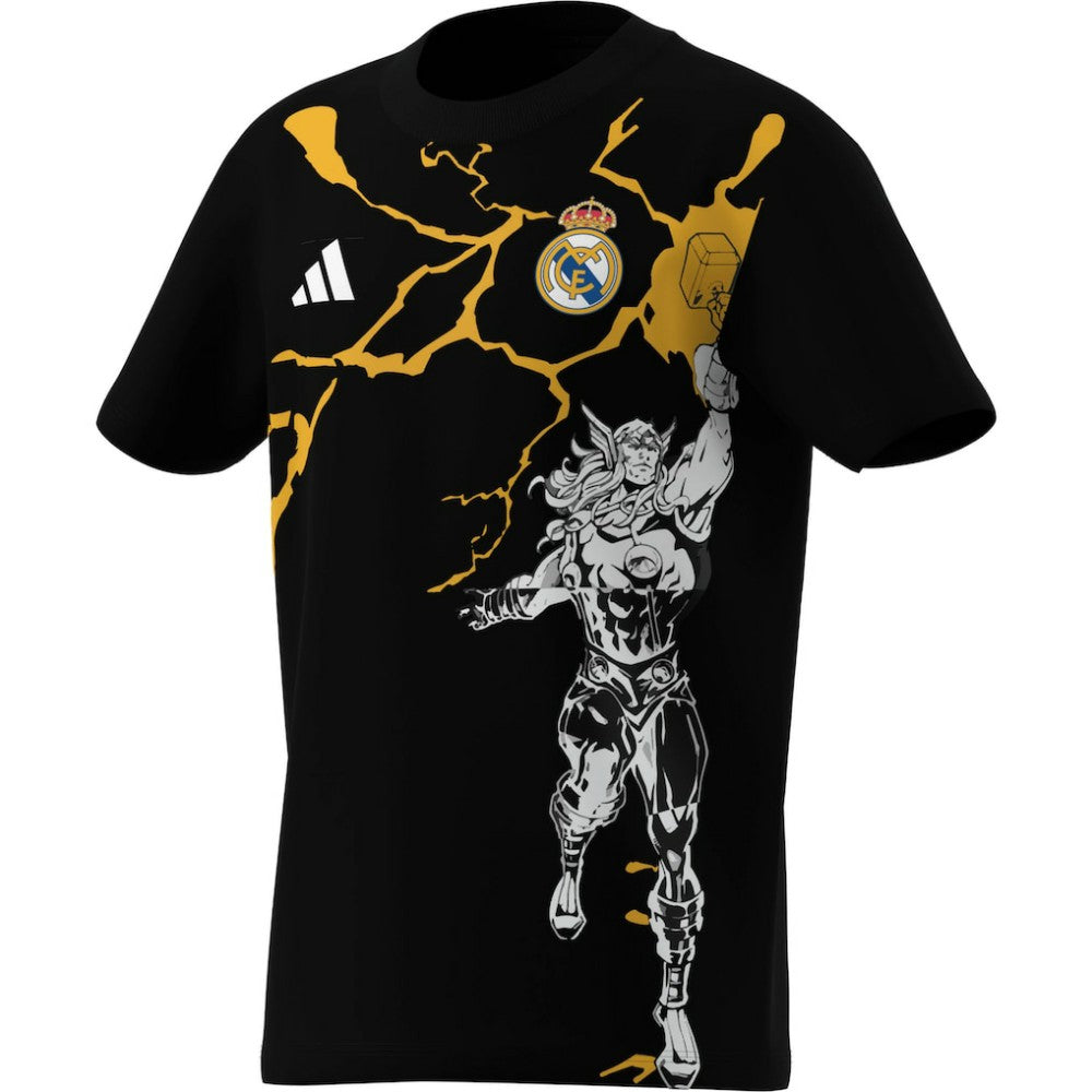 Real Madrid x Marvel Youth Graphic T-Shirt Discount - Black 
