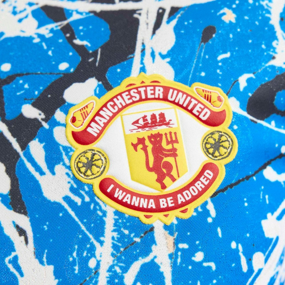 Manchester United X Stone Roses Long Sleeve Replica Jersey Discount - Blue 