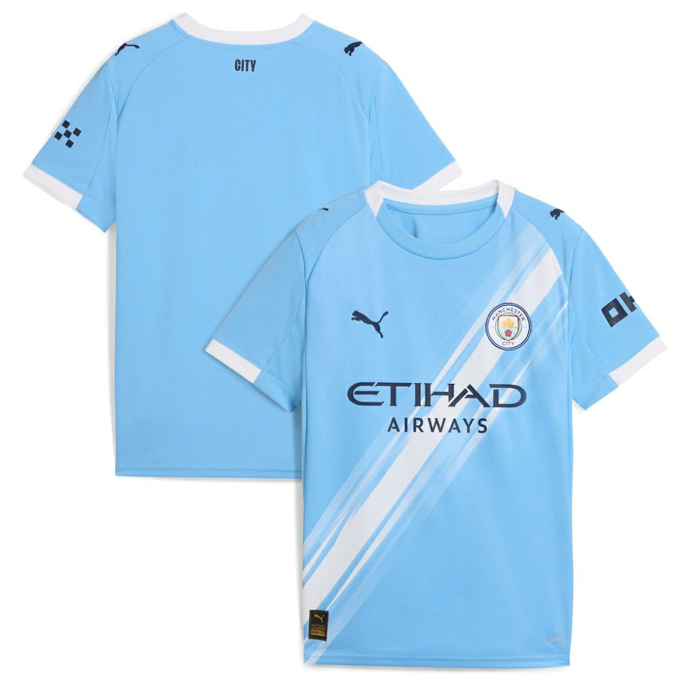 Manchester City Youth 2025/26 Home Replica Jersey Discount - Sky Blue 