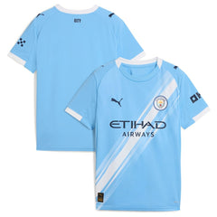 Manchester City Youth 2025/26 Home Replica Jersey Discount - Sky Blue 