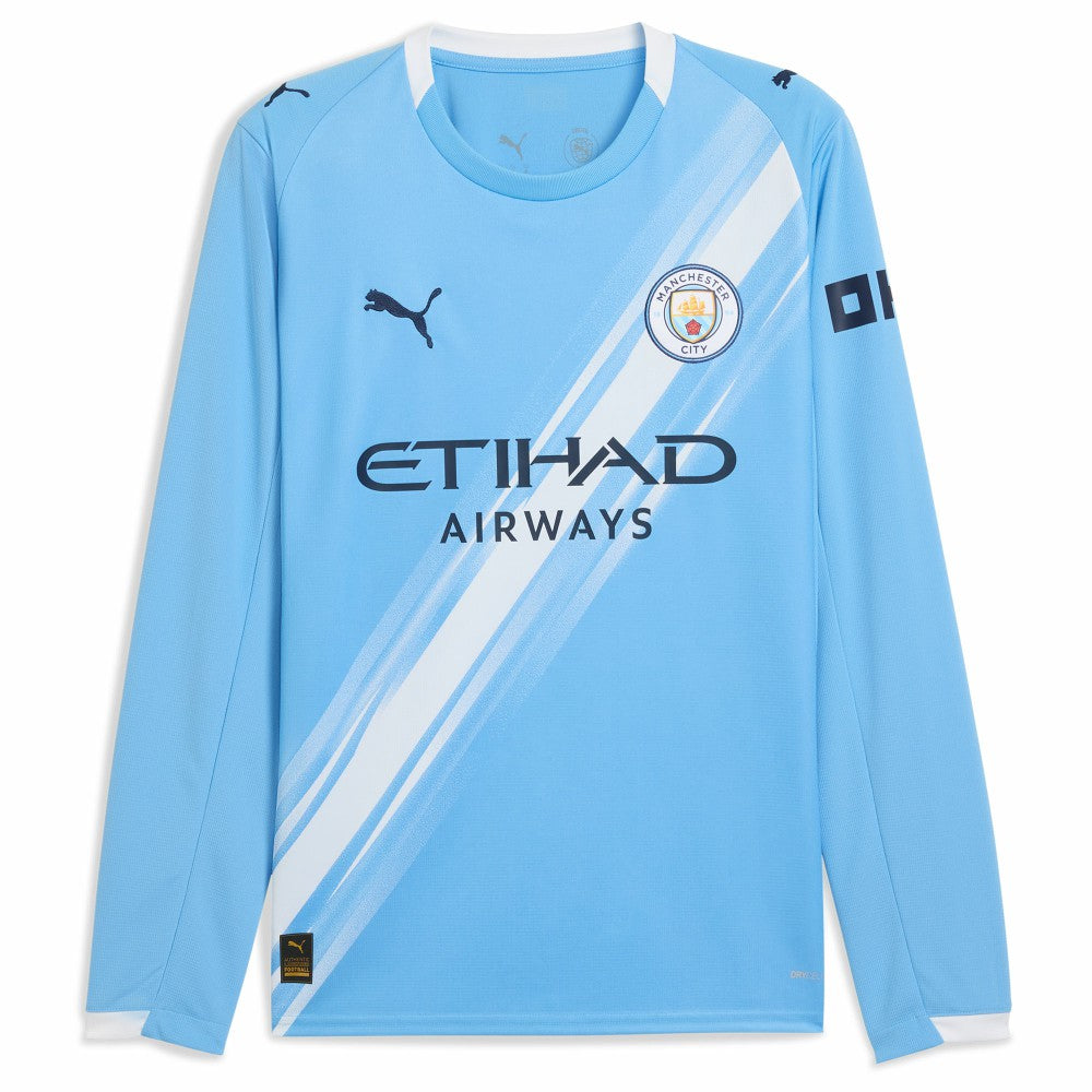 Phil Foden Manchester City 2025/26 Home Replica Long Sleeve Player Jersey Discount - Sky Blue 