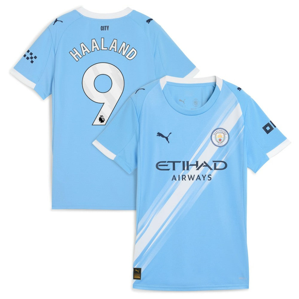 Erling Haaland Manchester City Women's 2025/26 Home Replica Player Jersey Discount - Sky Blue 