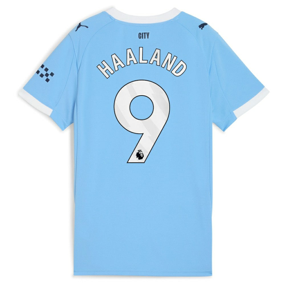 Erling Haaland Manchester City Women's 2025/26 Home Replica Player Jersey Discount - Sky Blue 