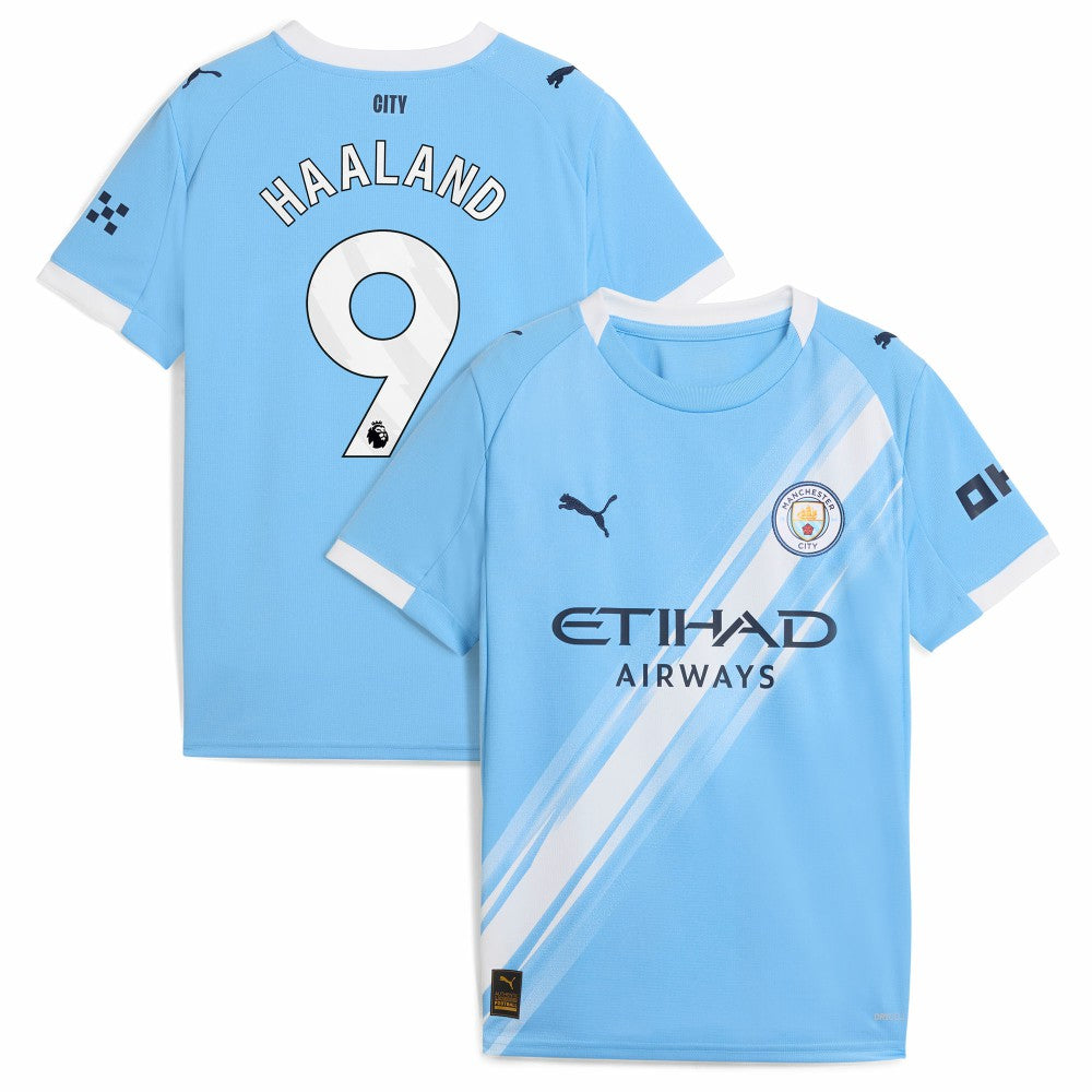 Erling Haaland Manchester City Youth 2025/26 Home Replica Player Jersey for sale - Sky Blue 