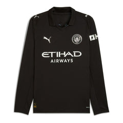 Manchester City 2025/26 Away Replica Long Sleeve Jersey Discount - Black 