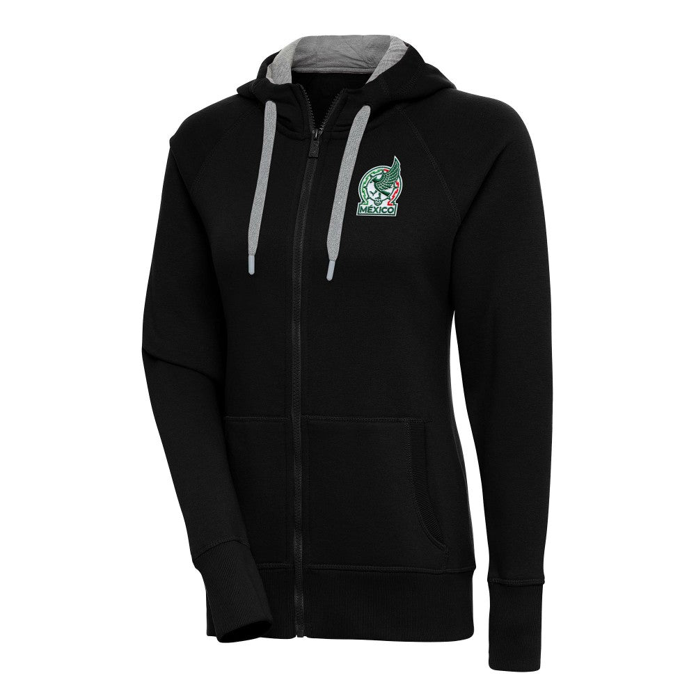 Mexico National Team Antigua Women's Takeover Full-Zip Hoodie for sale - Black 