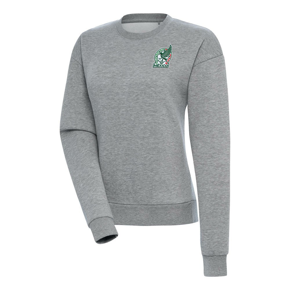 Mexico National Team Antigua Women's Takeover Pullover Sweatshirt for sale - Heather Gray 