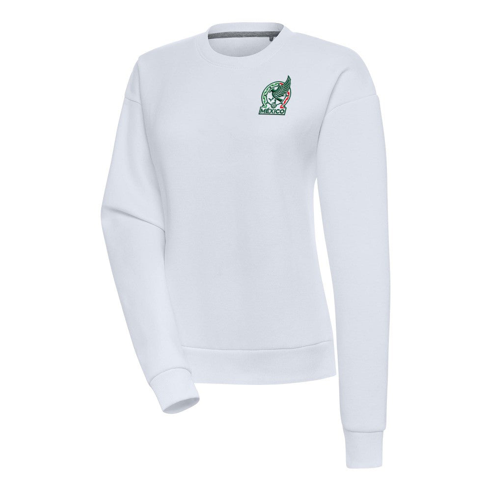 Mexico National Team Antigua Women's Takeover Pullover Sweatshirt for sale - White 