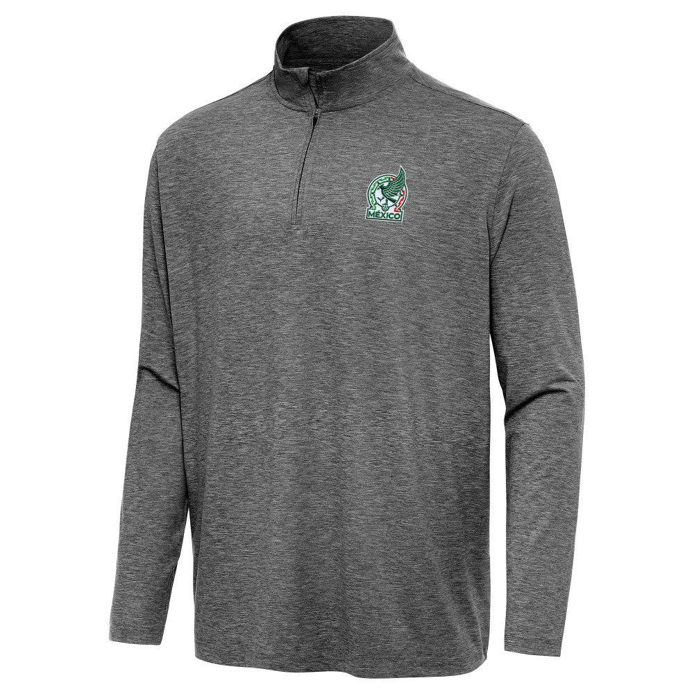 Mexico National Team Antigua Master Quarter-Zip Pullover for sale - Heather Black 