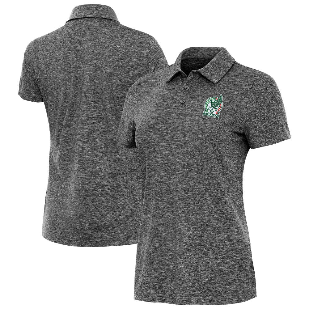 Mexico National Team Antigua Women's Triple Shot Polo for sale - Heather Black 