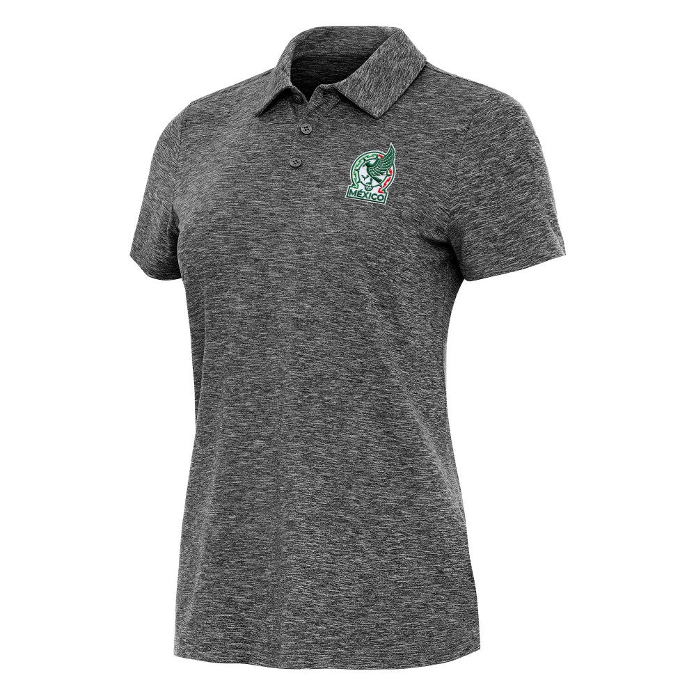 Mexico National Team Antigua Women's Triple Shot Polo for sale - Heather Black 